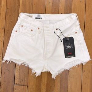 Brand new white 501 Levi’s Jean shorts
